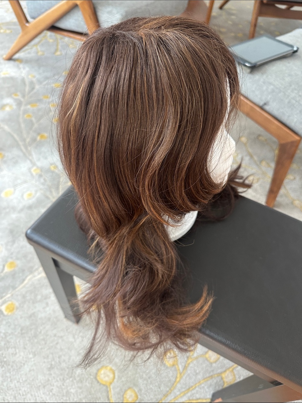 Long Layered Women's Wig in Dark Brown with Subtle Warm Highlights